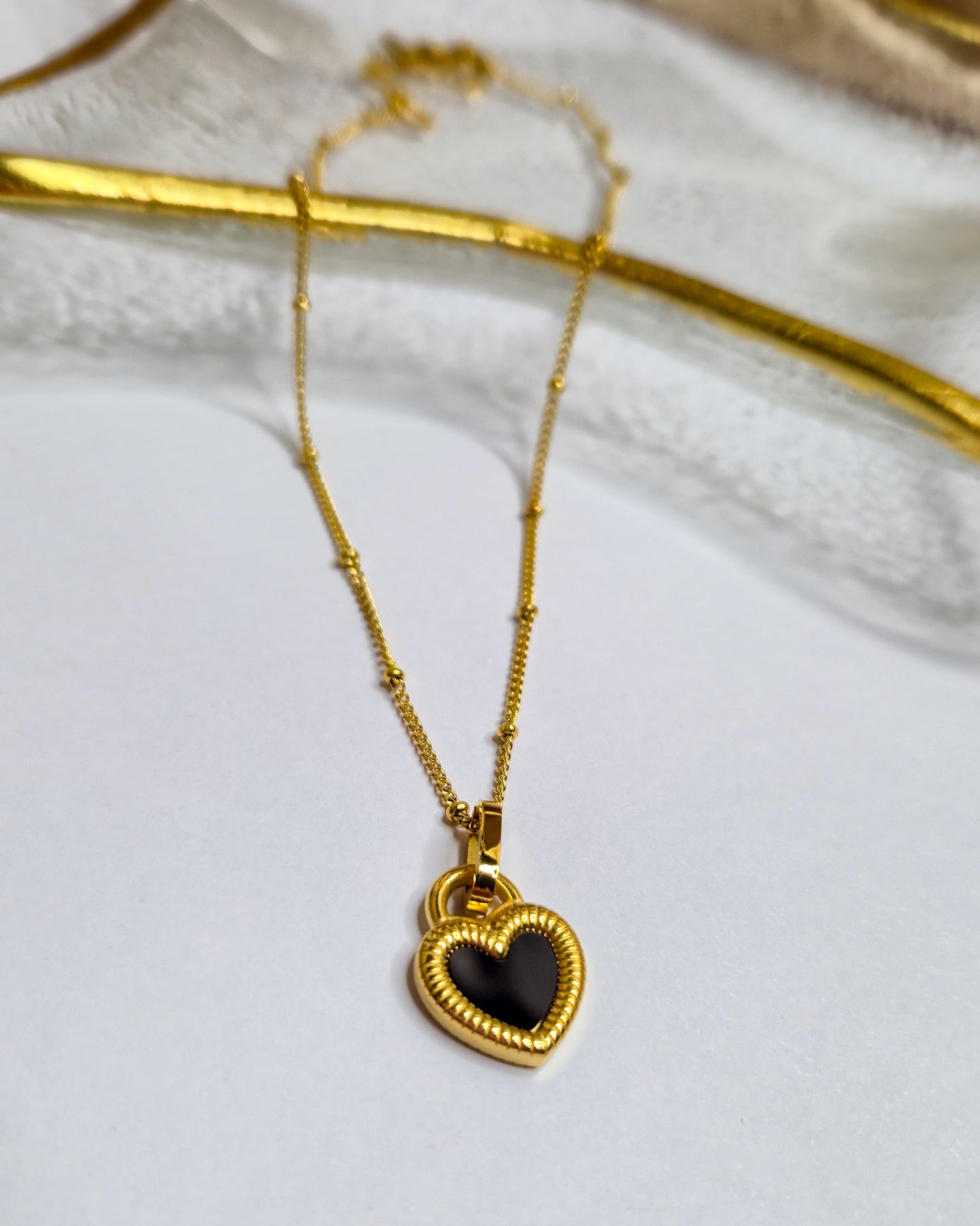 Collar Candado Doble Corazón